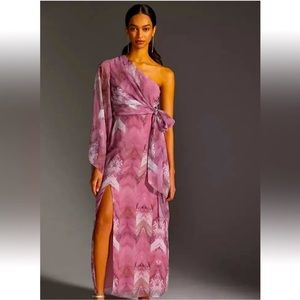 NTW Anthropologie Nikita Mhaisalkar One-Shoulder Maxi Dress